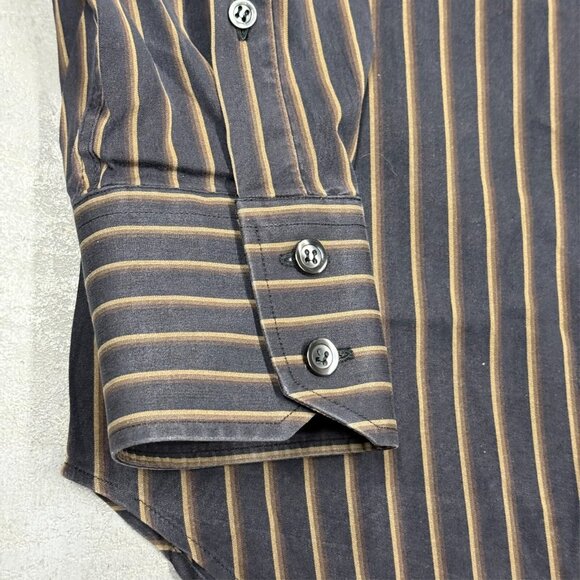 Corneliani Trend Dress Shirt Made in Italy Striped Cotton 43 17 XL - Picture 3 of 9